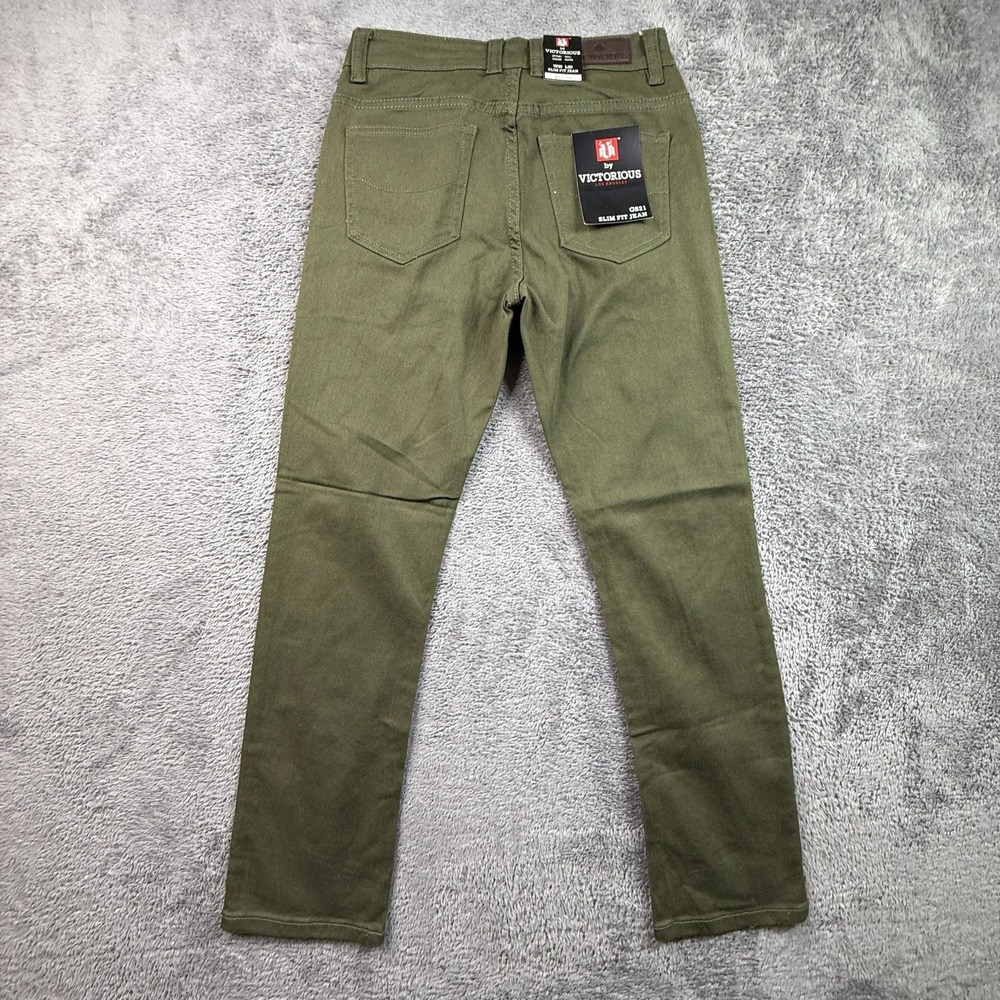 Victorious Los Angeles GS21 Slim Fit Jeans Heavy Cotton Green NWT Mens 30x30